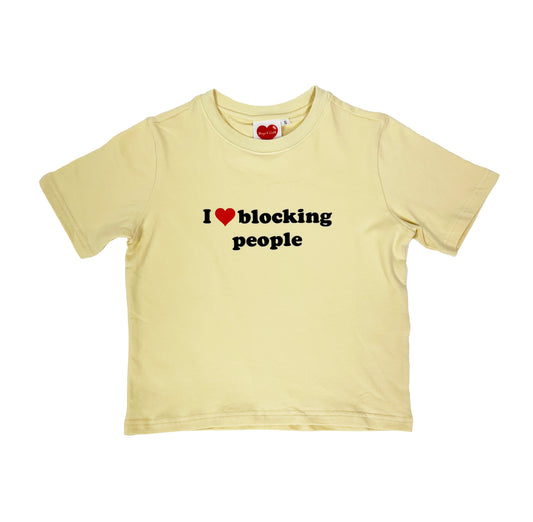 I ♥️ blocking people baby tee